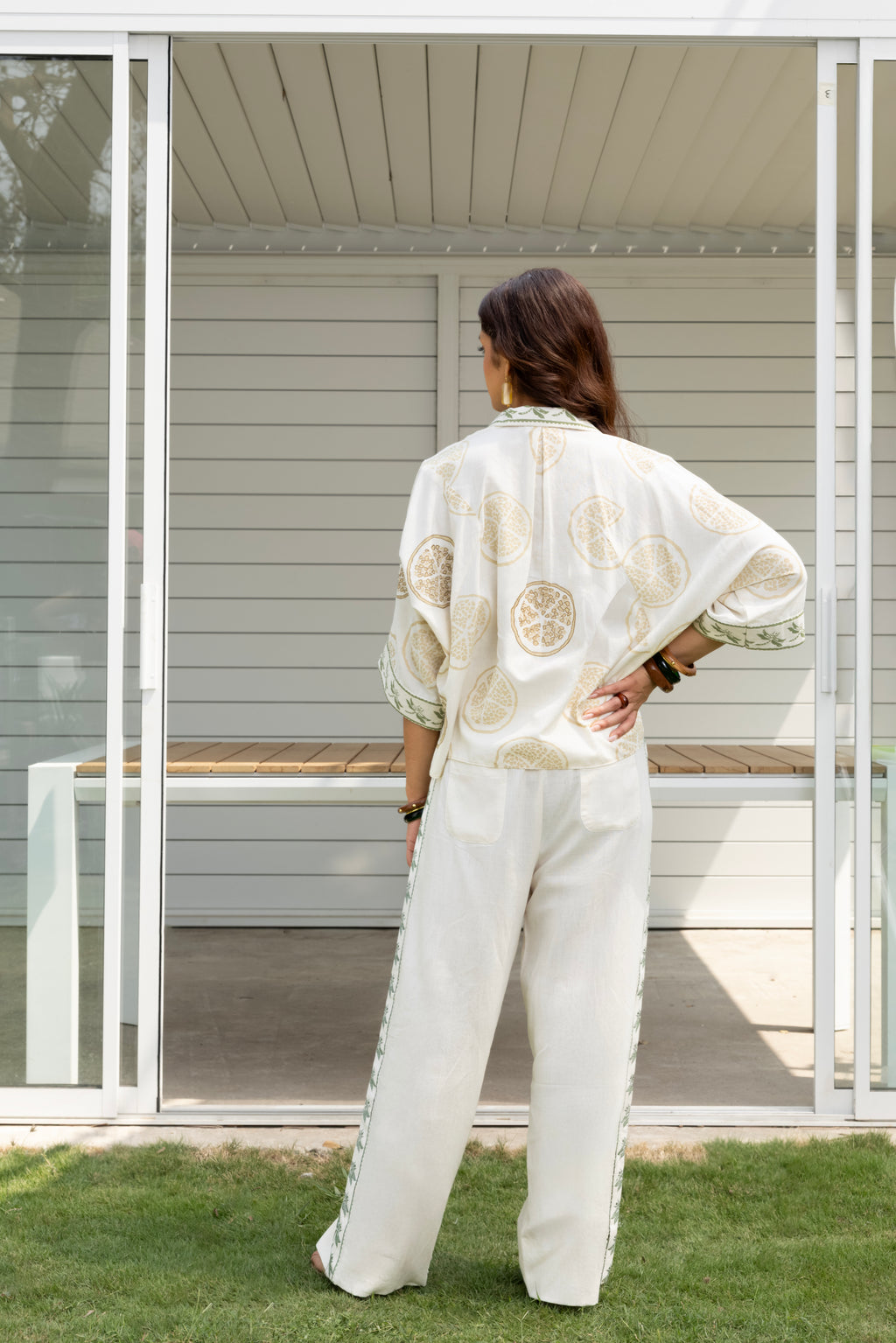Boxy button down shirt by Kamakhyaa India with Cosmos by Akashi Clothing, Internal Tags Missing at Kamakhyaa India for sustainable fashion