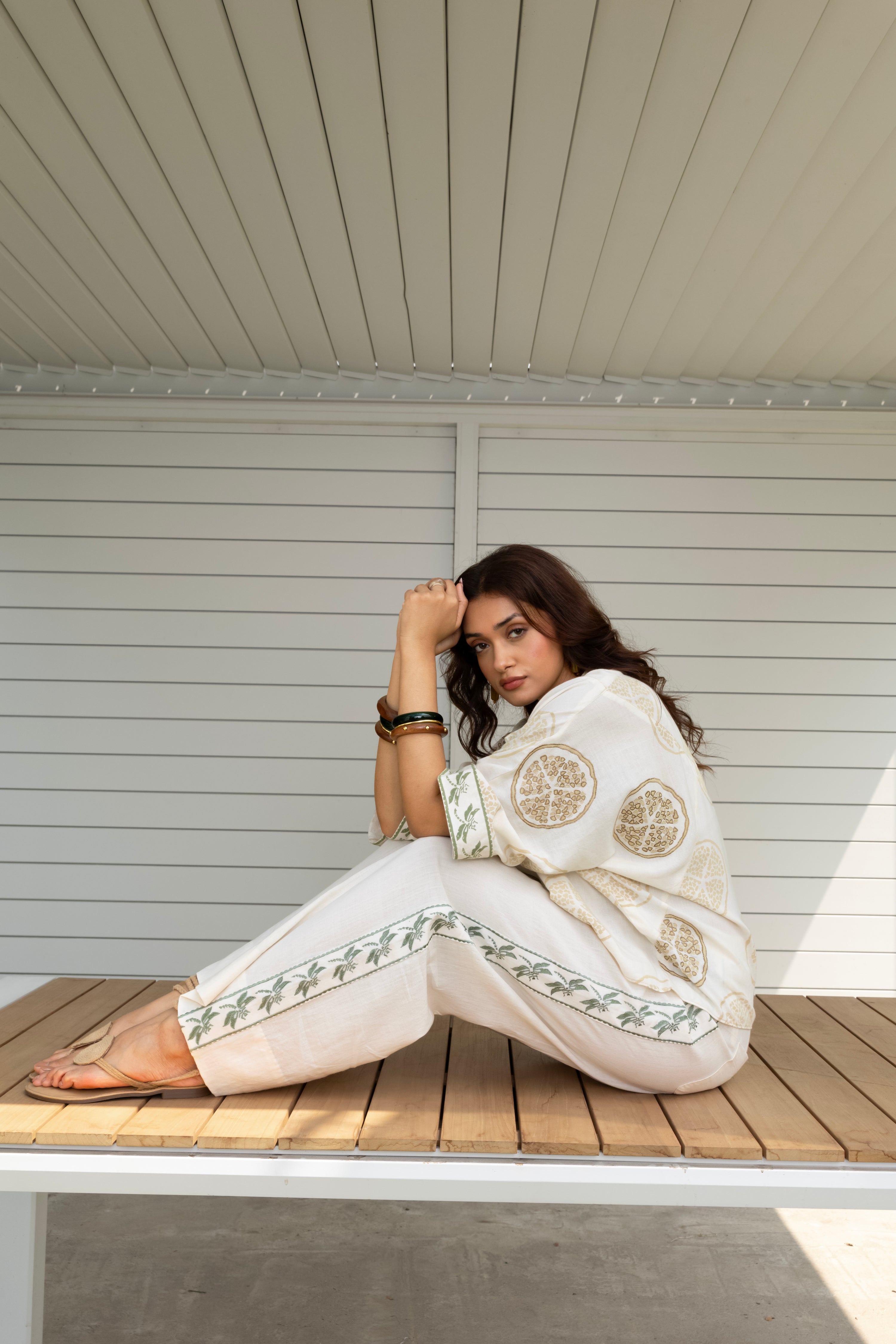 Boxy button down shirt by Kamakhyaa India with Cosmos by Akashi Clothing, Internal Tags Missing at Kamakhyaa India for sustainable fashion