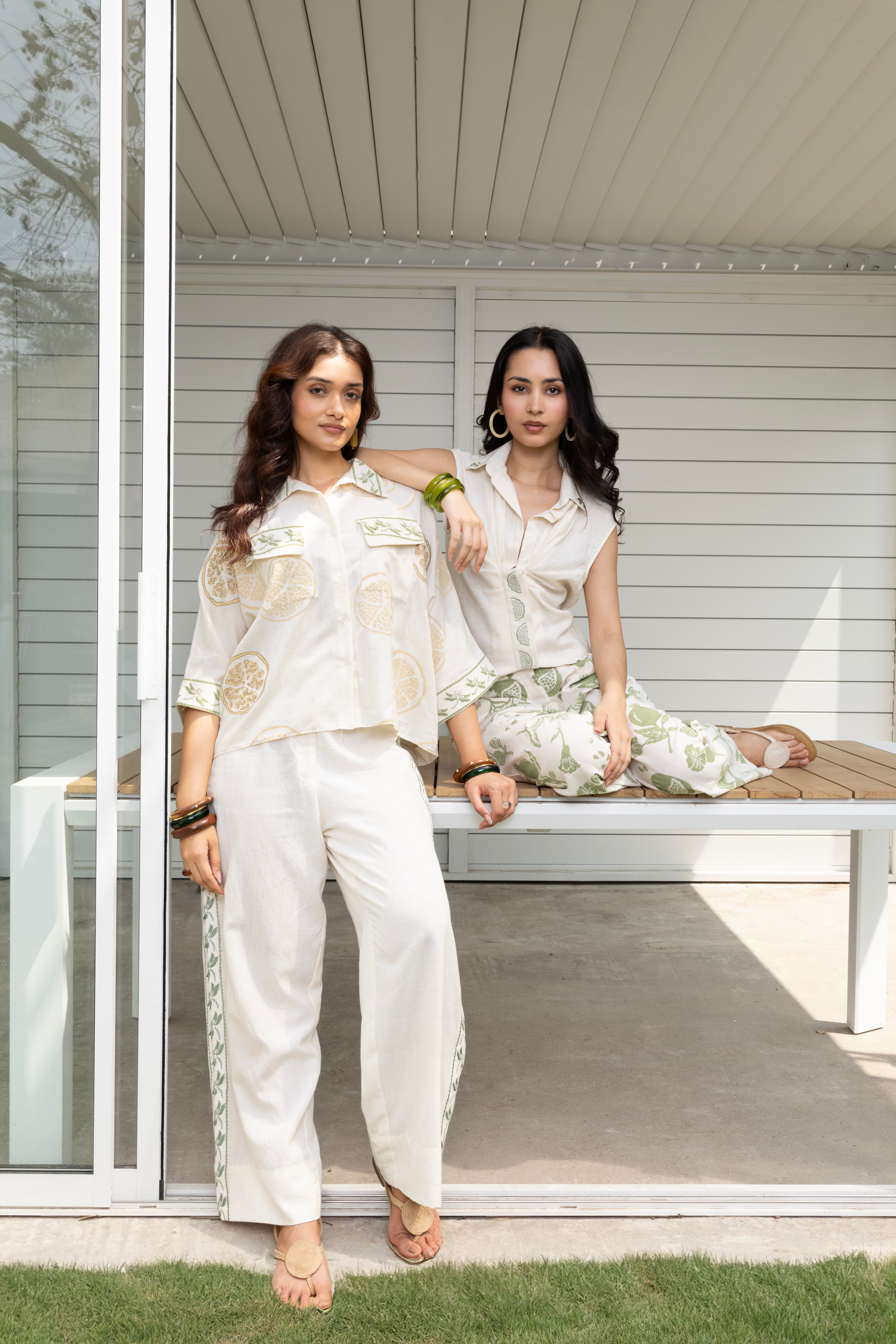 Boxy button down shirt by Kamakhyaa India with Cosmos by Akashi Clothing, Internal Tags Missing at Kamakhyaa India for sustainable fashion