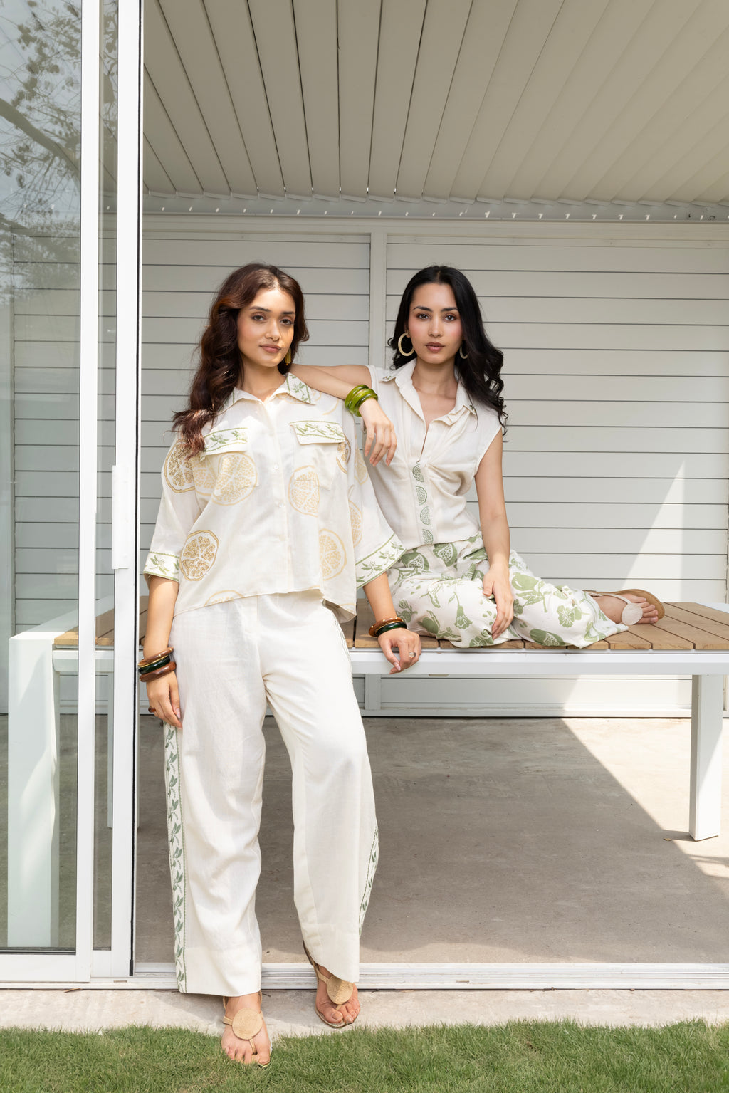 Printed wide leg Pants by Kamakhyaa India with Cosmos by Akashi Clothing, Internal Tags Missing at Kamakhyaa India for sustainable fashion