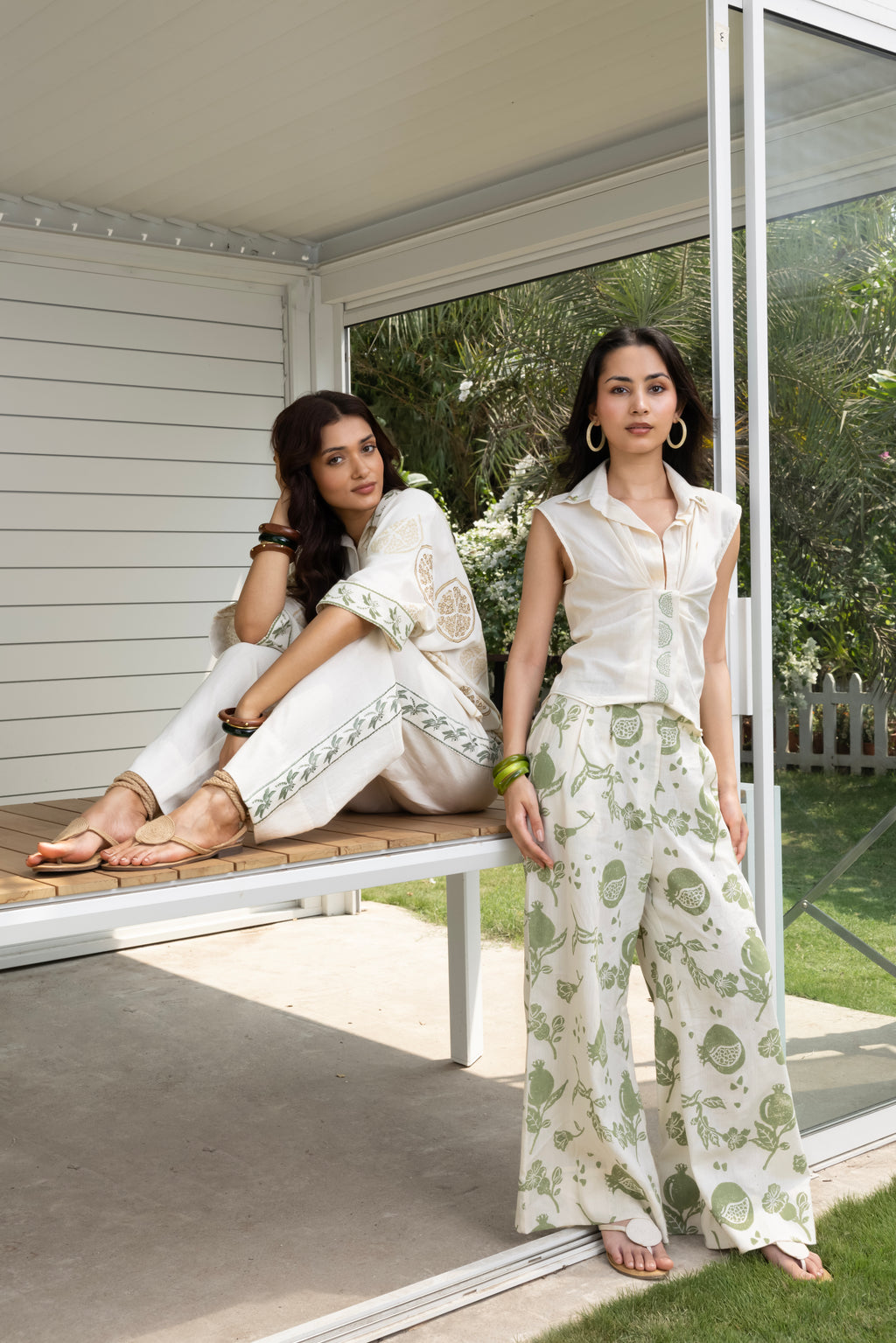 Printed wide leg Pants by Kamakhyaa India with Cosmos by Akashi Clothing, Internal Tags Missing at Kamakhyaa India for sustainable fashion