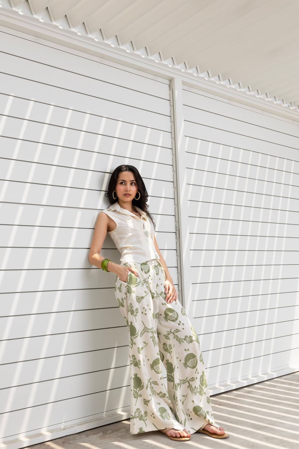 Printed wide leg Pants by Kamakhyaa India with Cosmos by Akashi Clothing, Internal Tags Missing at Kamakhyaa India for sustainable fashion