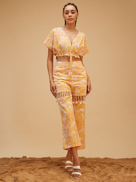 Sea Lover Co-ord Set by Bohobi with Large, Medium, no lining, Small, X-Large, X-Small at Kamakhyaa for sustainable fashion