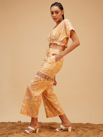 Sea Lover Co-ord Set by Bohobi with Large, Medium, no lining, Small, X-Large, X-Small at Kamakhyaa for sustainable fashion