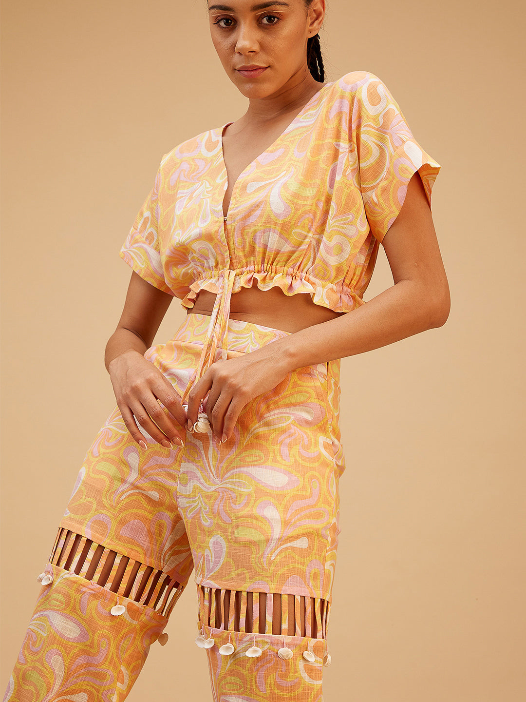 Sea Lover Co-ord Set by Bohobi with Large, Medium, no lining, Small, X-Large, X-Small at Kamakhyaa for sustainable fashion