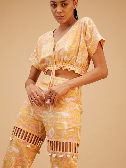 Sea Lover Co-ord Set by Bohobi with Large, Medium, no lining, Small, X-Large, X-Small at Kamakhyaa for sustainable fashion