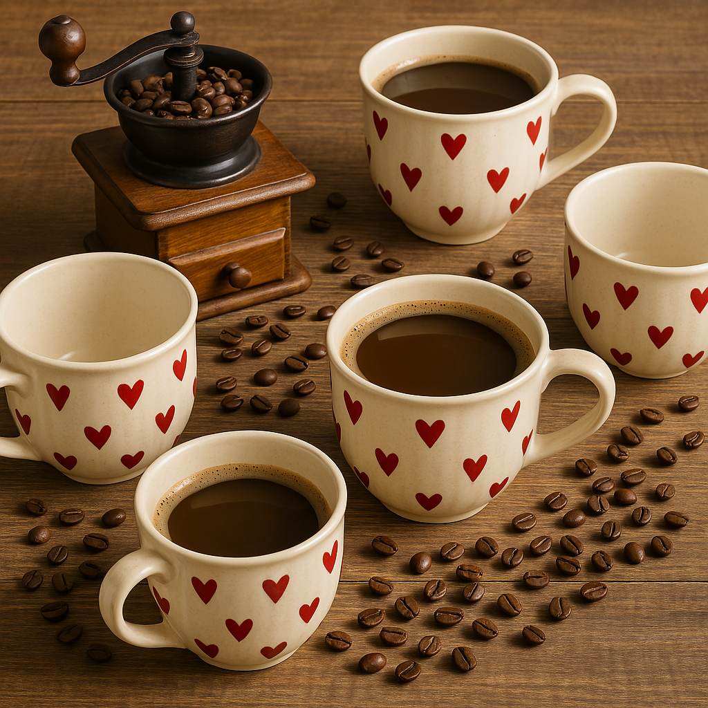 Heartfully Yours – Hand-Painted Ceramic Mug by Aetherea World with at Kamakhyaa for sustainable fashion