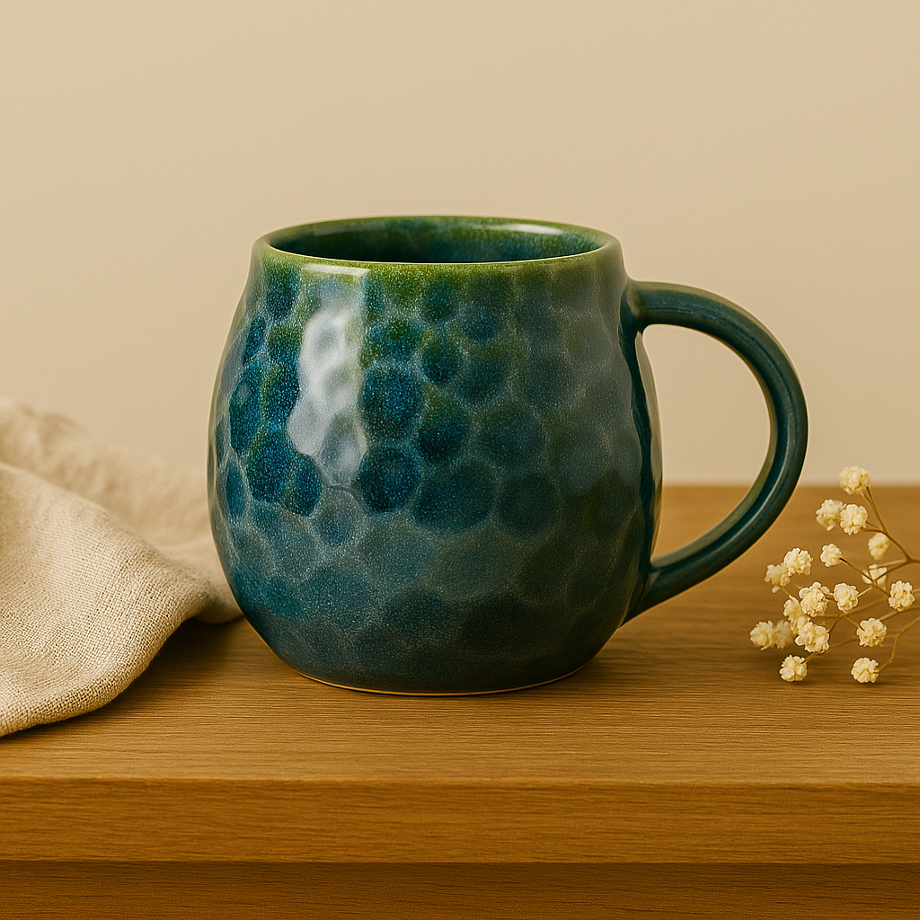 Ocean Moss – Handcrafted Speckled Ceramic Mug by Aetherea World with at Kamakhyaa for sustainable fashion