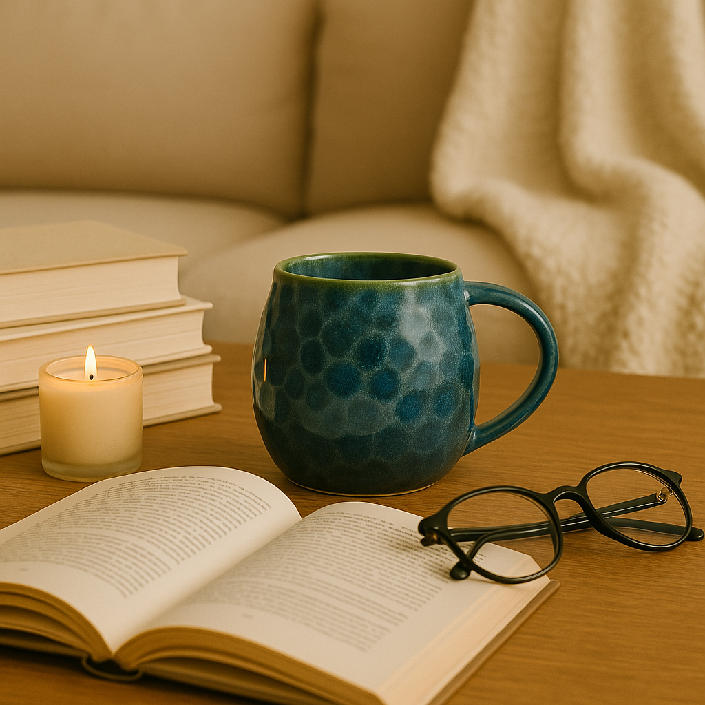 Ocean Moss – Handcrafted Speckled Ceramic Mug by Aetherea World with at Kamakhyaa for sustainable fashion