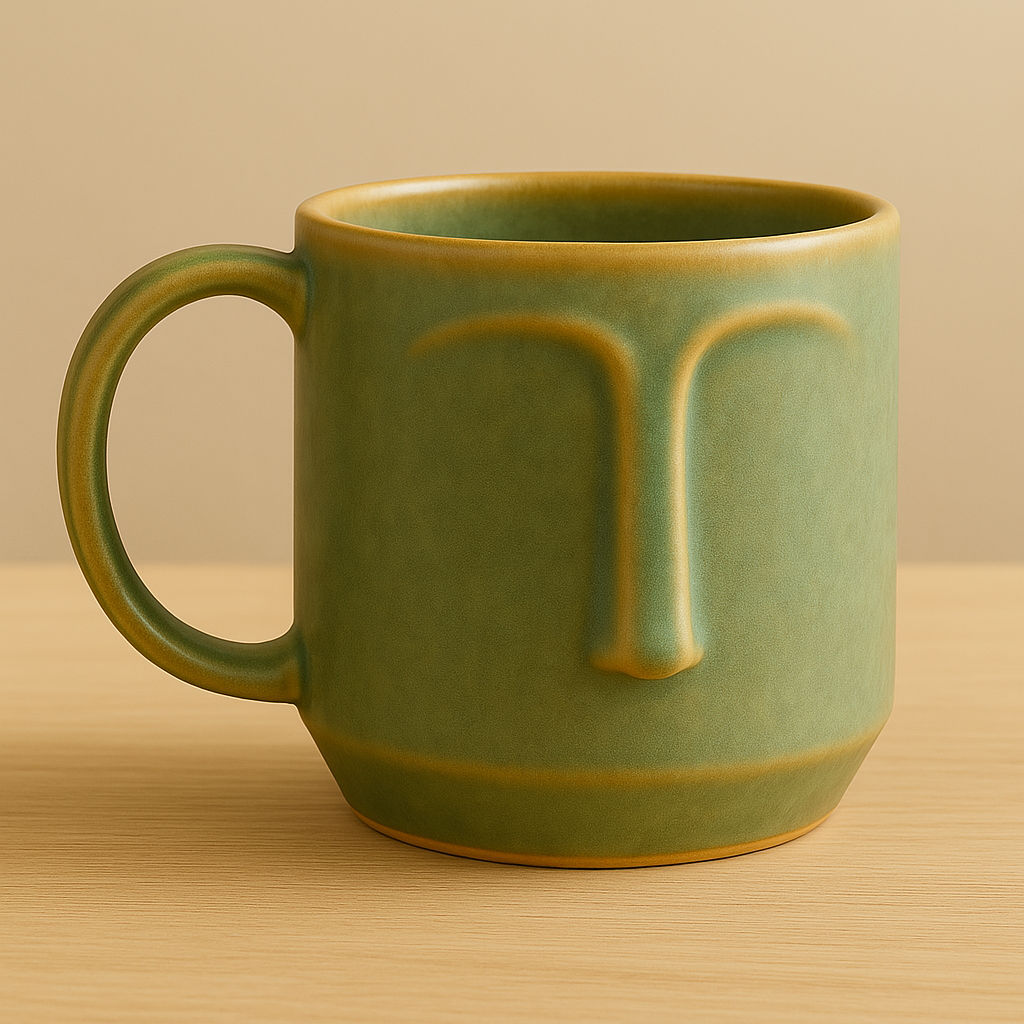 Arto Face Mug – Handmade Ceramic Mug with Abstract Minimalist Design by Aetherea World with at Kamakhyaa for sustainable fashion
