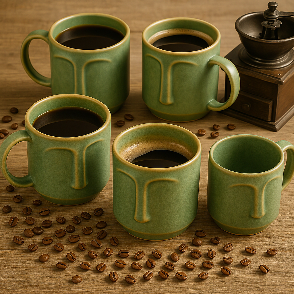 Arto Face Mug – Handmade Ceramic Mug with Abstract Minimalist Design by Aetherea World with at Kamakhyaa for sustainable fashion