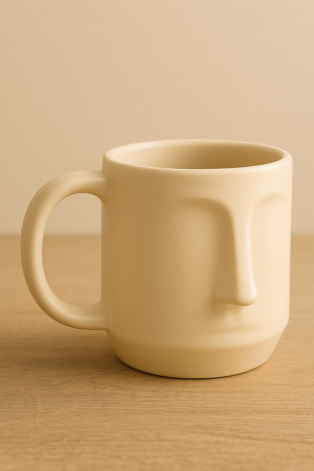 Arto Face Mug – Handmade Ceramic Mug in Off-White with Minimalist Face Design by Aetherea World with at Kamakhyaa for sustainable fashion