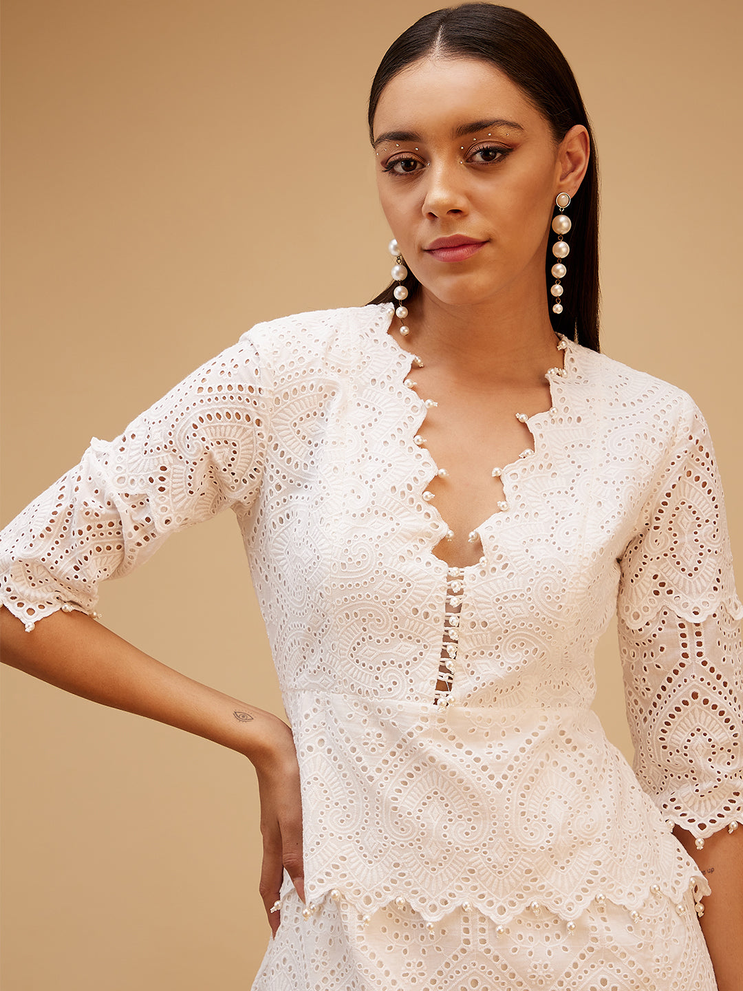 Delicate White Dress by Bohobi with Large, Medium, Small, X-Large, X-Small at Kamakhyaa for sustainable fashion