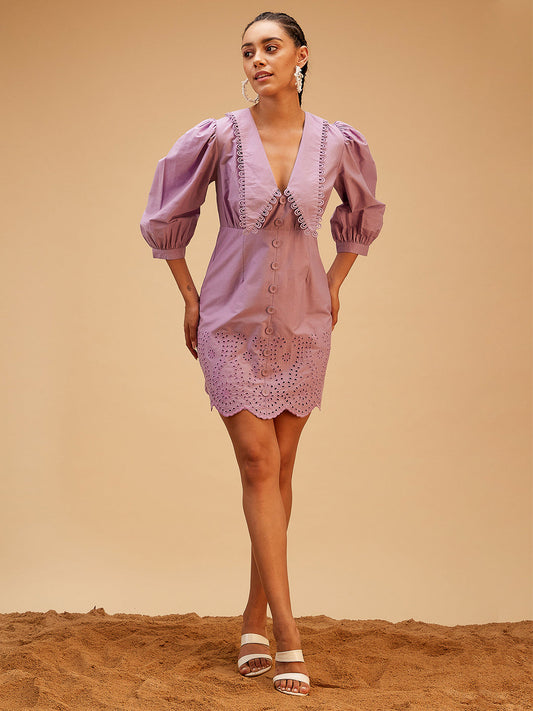 Classic Lilac Dress by Bohobi with Large, Medium, Small, X-Large, X-Small at Kamakhyaa for sustainable fashion
