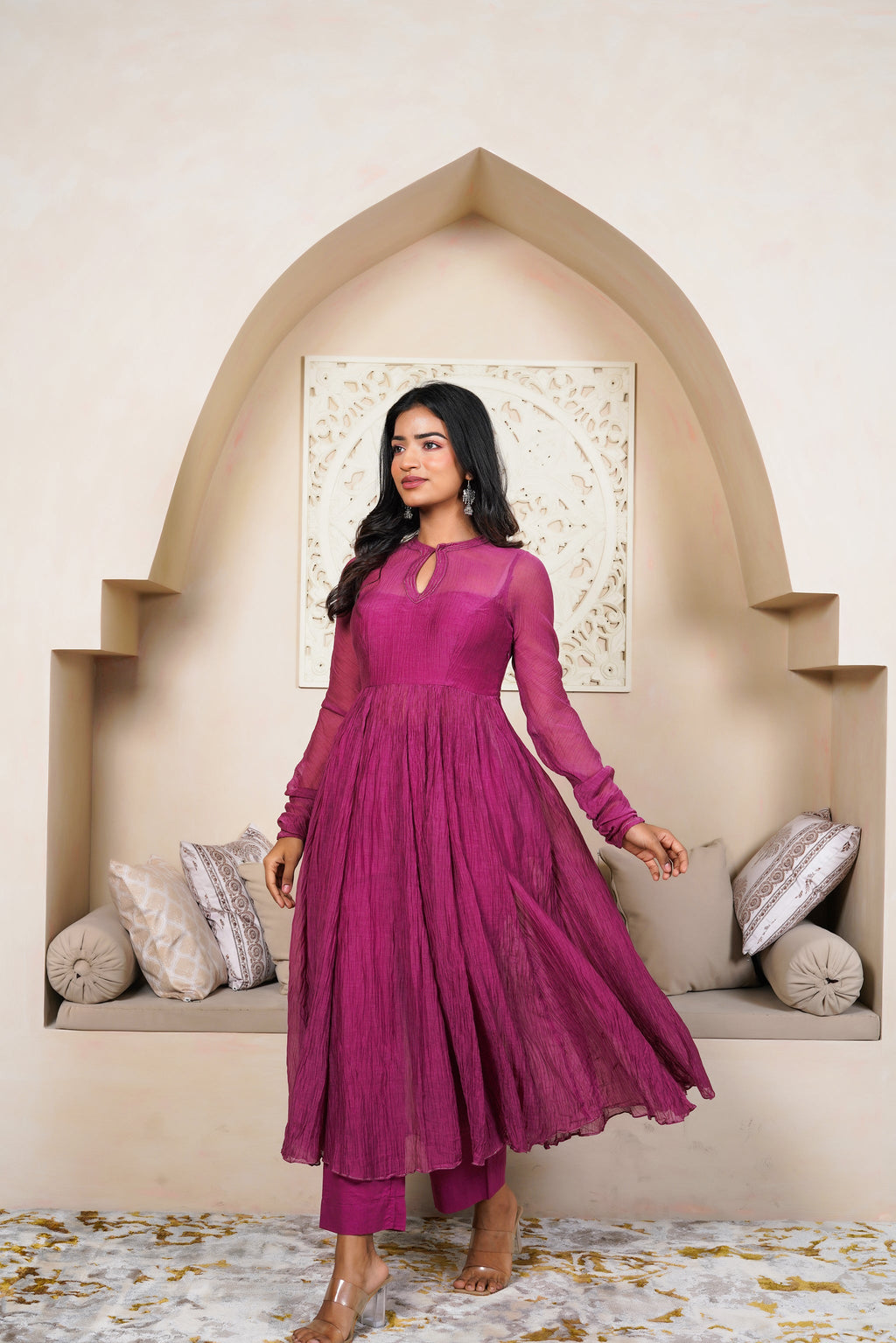 Raspberry Kurta Set by Taro India with Imrie at Kamakhyaa for sustainable fashion