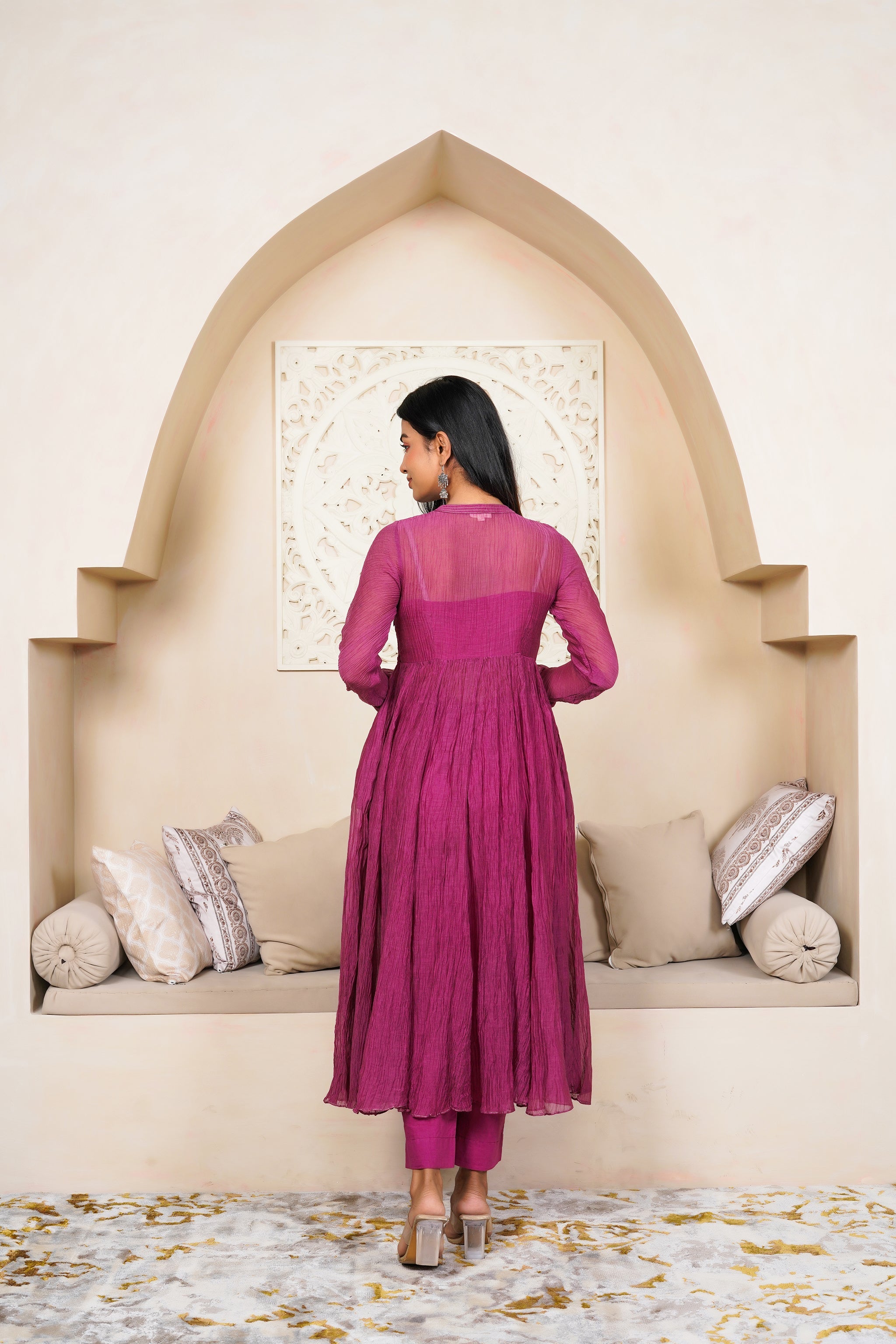 Raspberry Kurta Set by Taro India with Imrie at Kamakhyaa for sustainable fashion