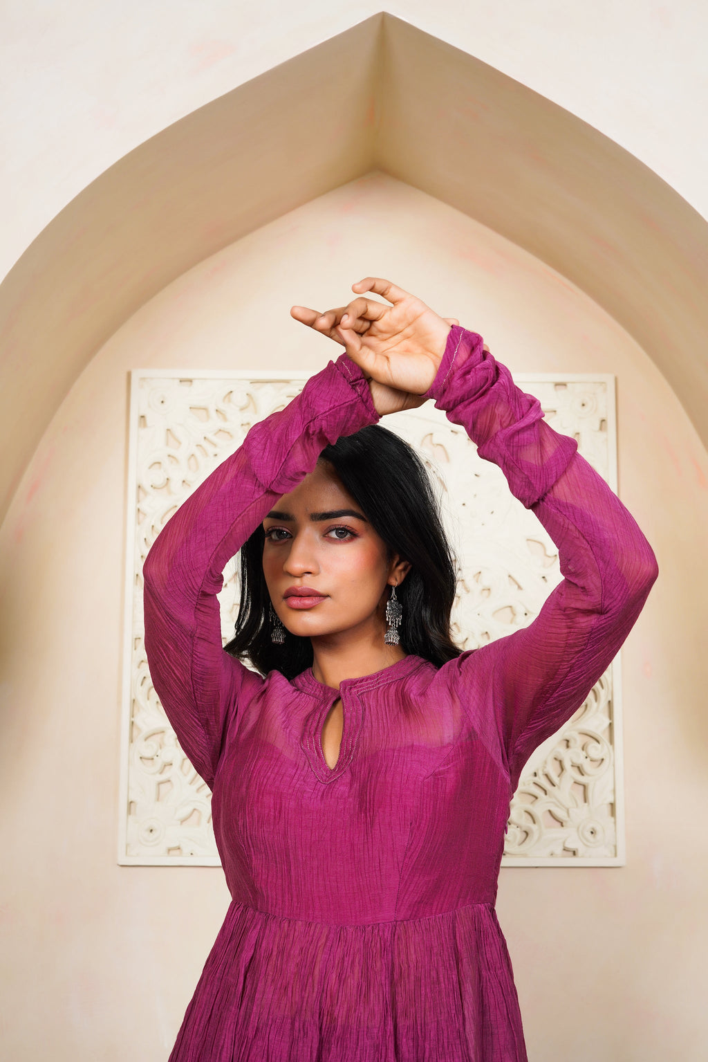 Raspberry Kurta Set by Taro India with Imrie at Kamakhyaa for sustainable fashion