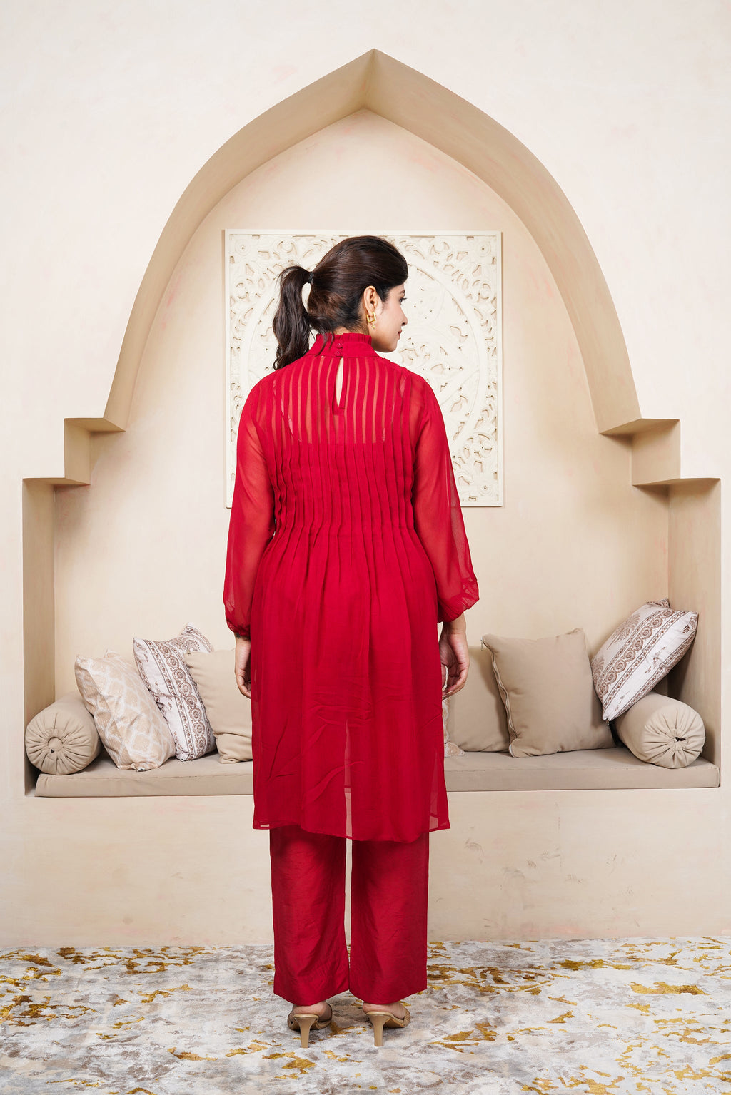 Crimson Red by Taro India with Imrie at Kamakhyaa for sustainable fashion