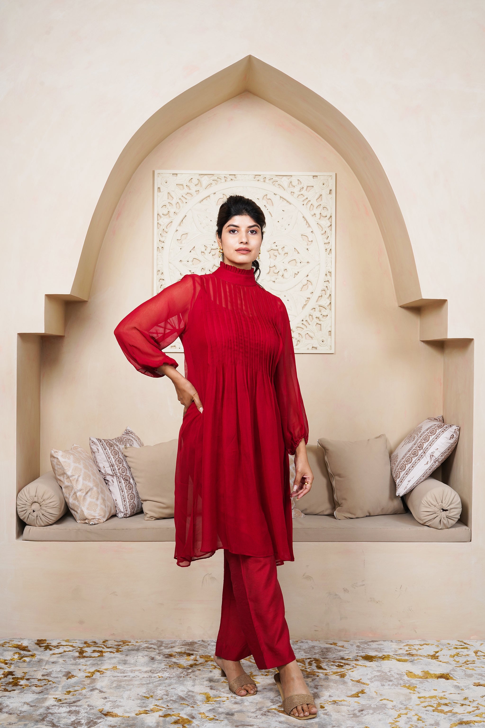 Crimson Red by Taro India with Imrie at Kamakhyaa for sustainable fashion