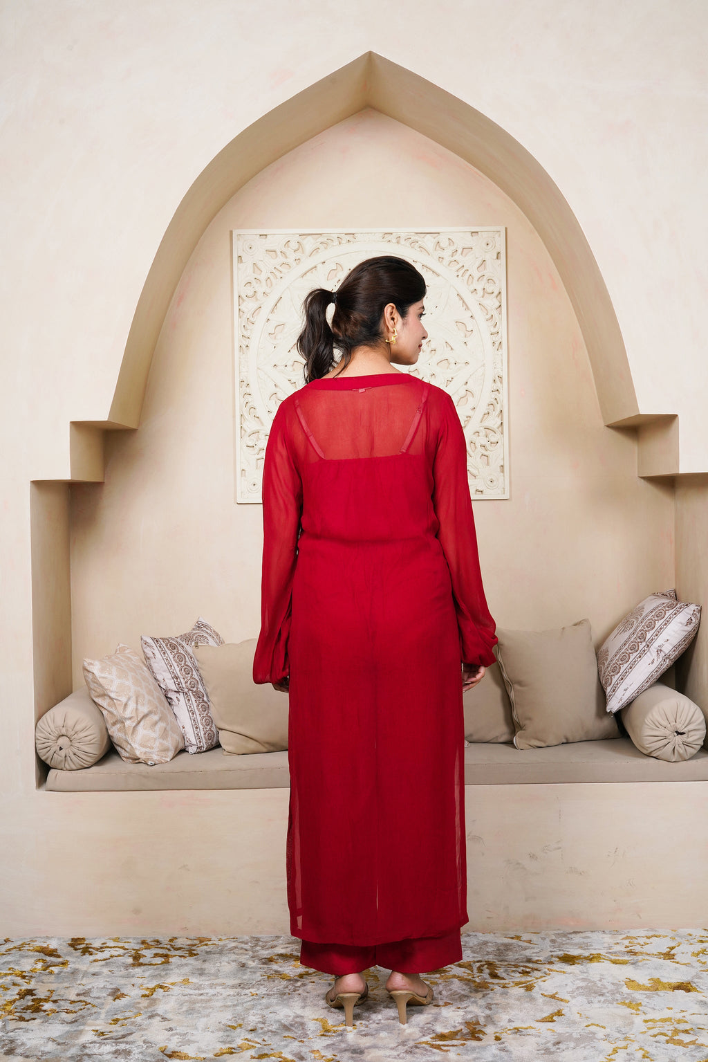 Cherry Red by Taro India with Imrie at Kamakhyaa for sustainable fashion