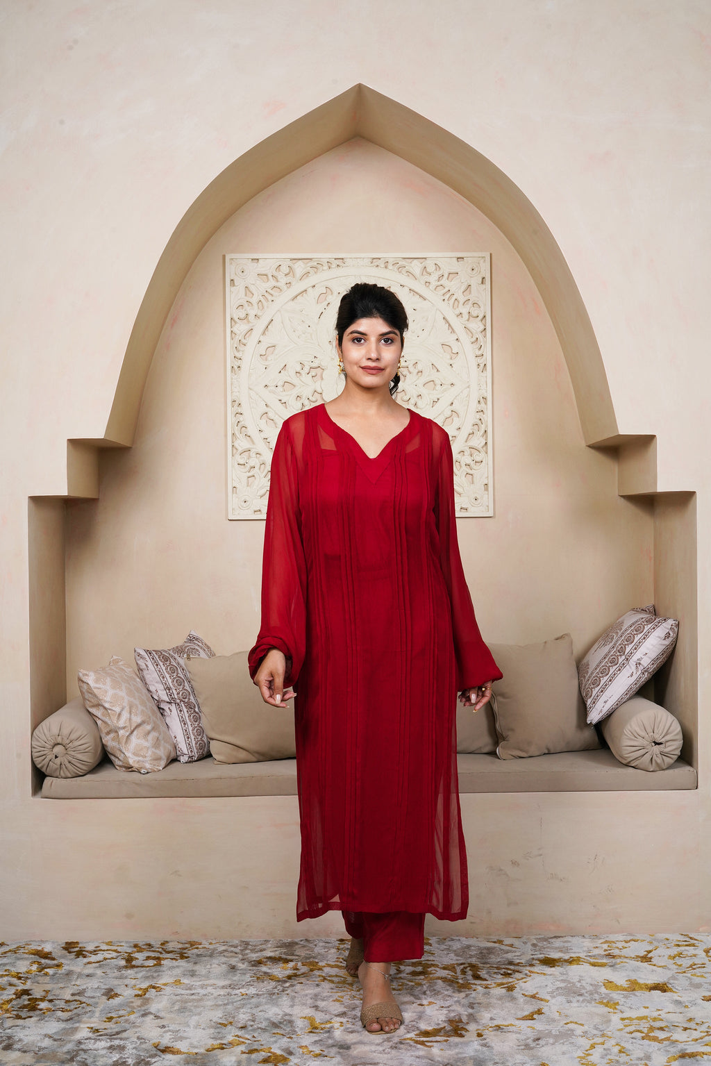 Cherry Red by Taro India with Imrie at Kamakhyaa for sustainable fashion