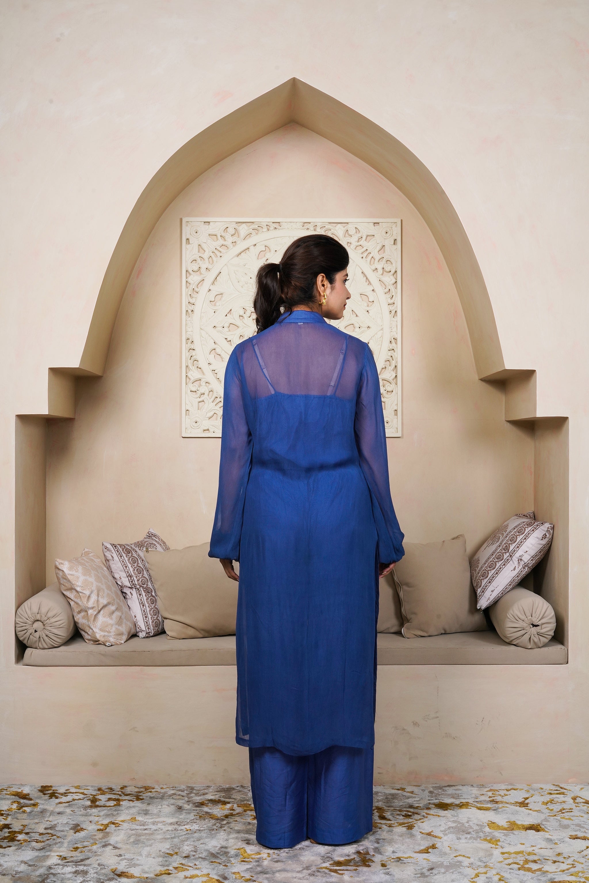 Midnight Blue Co-ord by Taro India with Imrie at Kamakhyaa for sustainable fashion