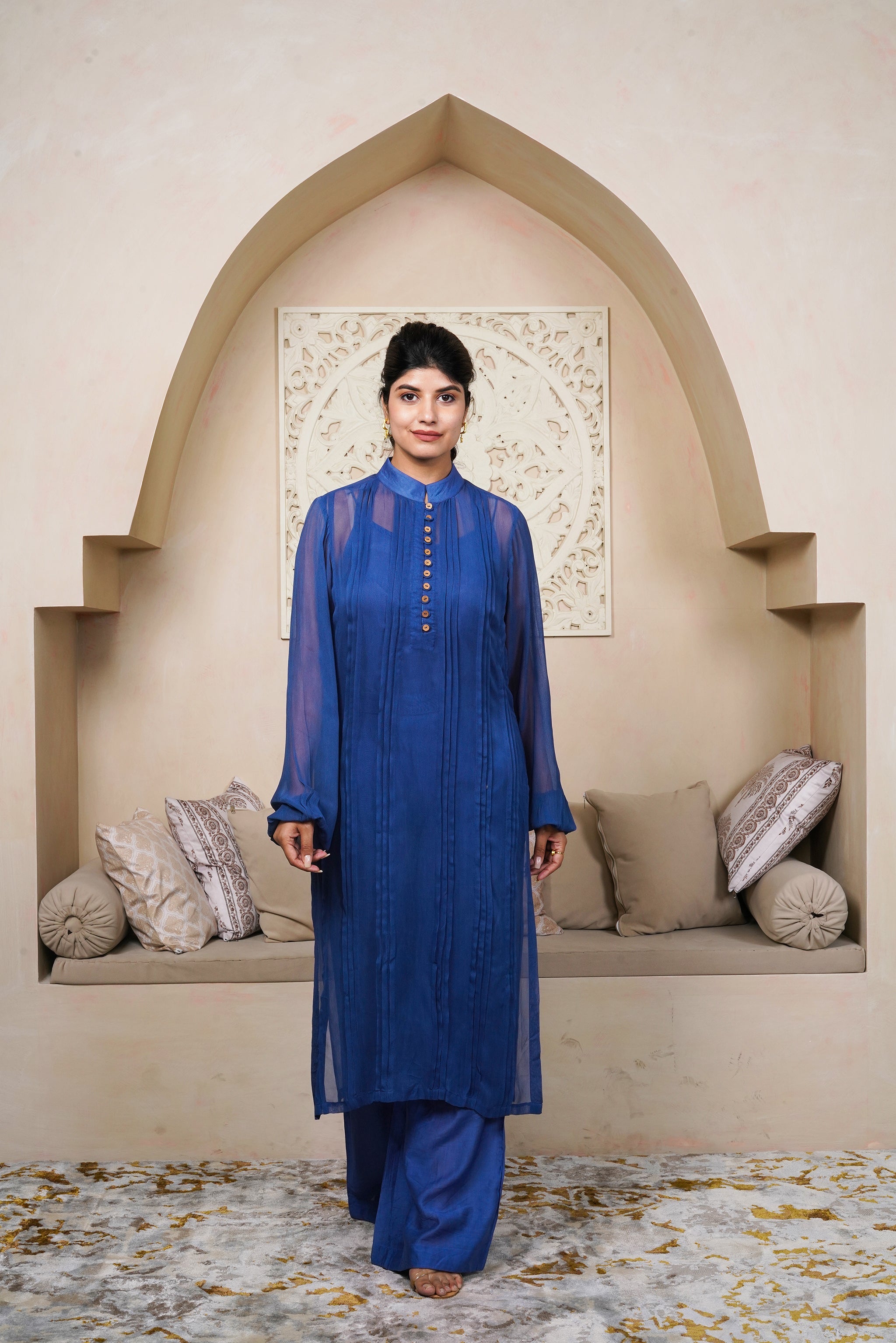 Midnight Blue Co-ord by Taro India with Imrie at Kamakhyaa for sustainable fashion