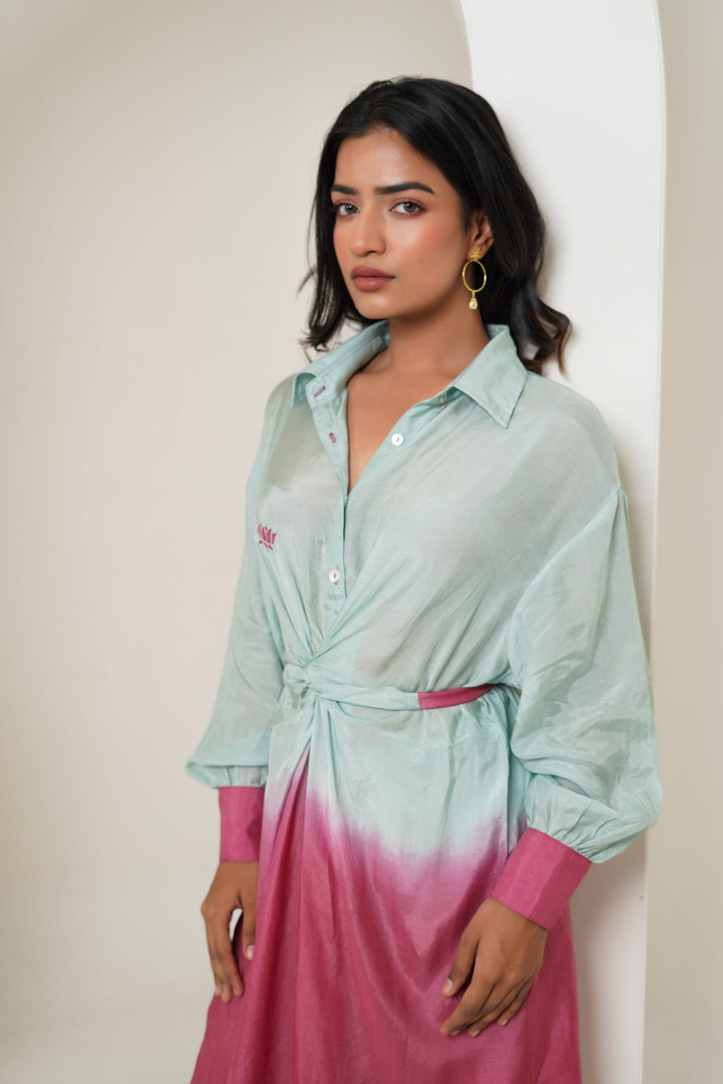 Mint Fuscia Co-ord Set by Taro India with Imrie at Kamakhyaa for sustainable fashion