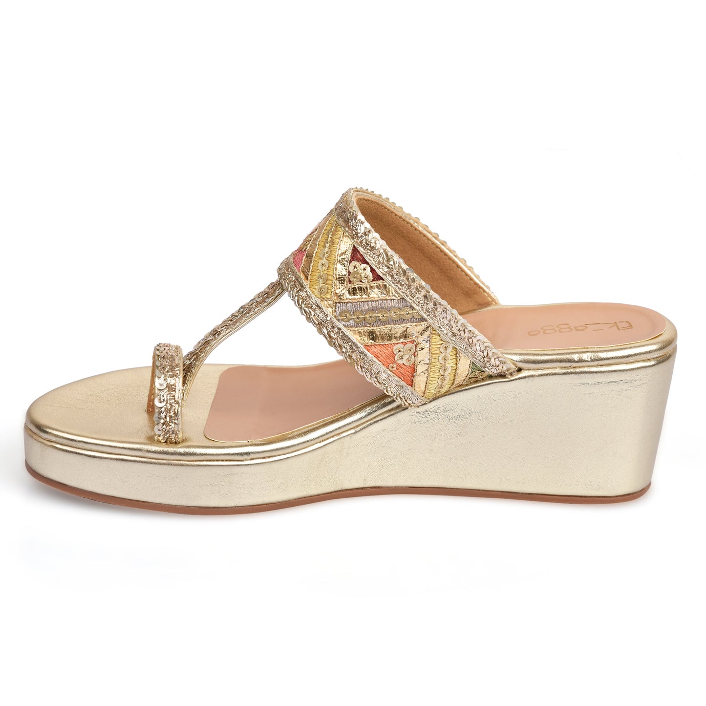 Gold Wedges by Ek Agga with heels, wedges at Kamakhyaa for sustainable fashion