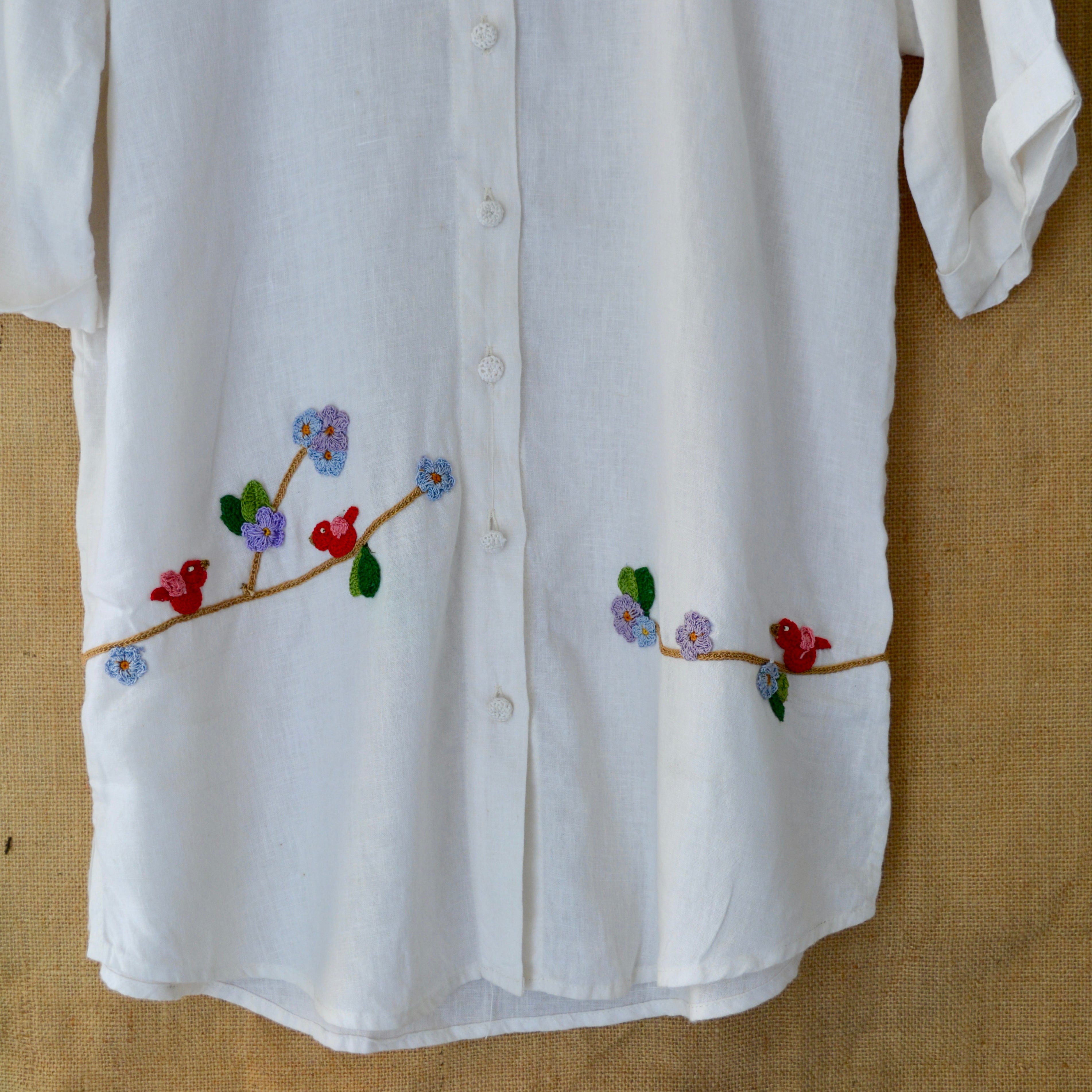 White Serene Stich Linen Shirt by Ikriit'm with Linen at Kamakhyaa for sustainable fashion