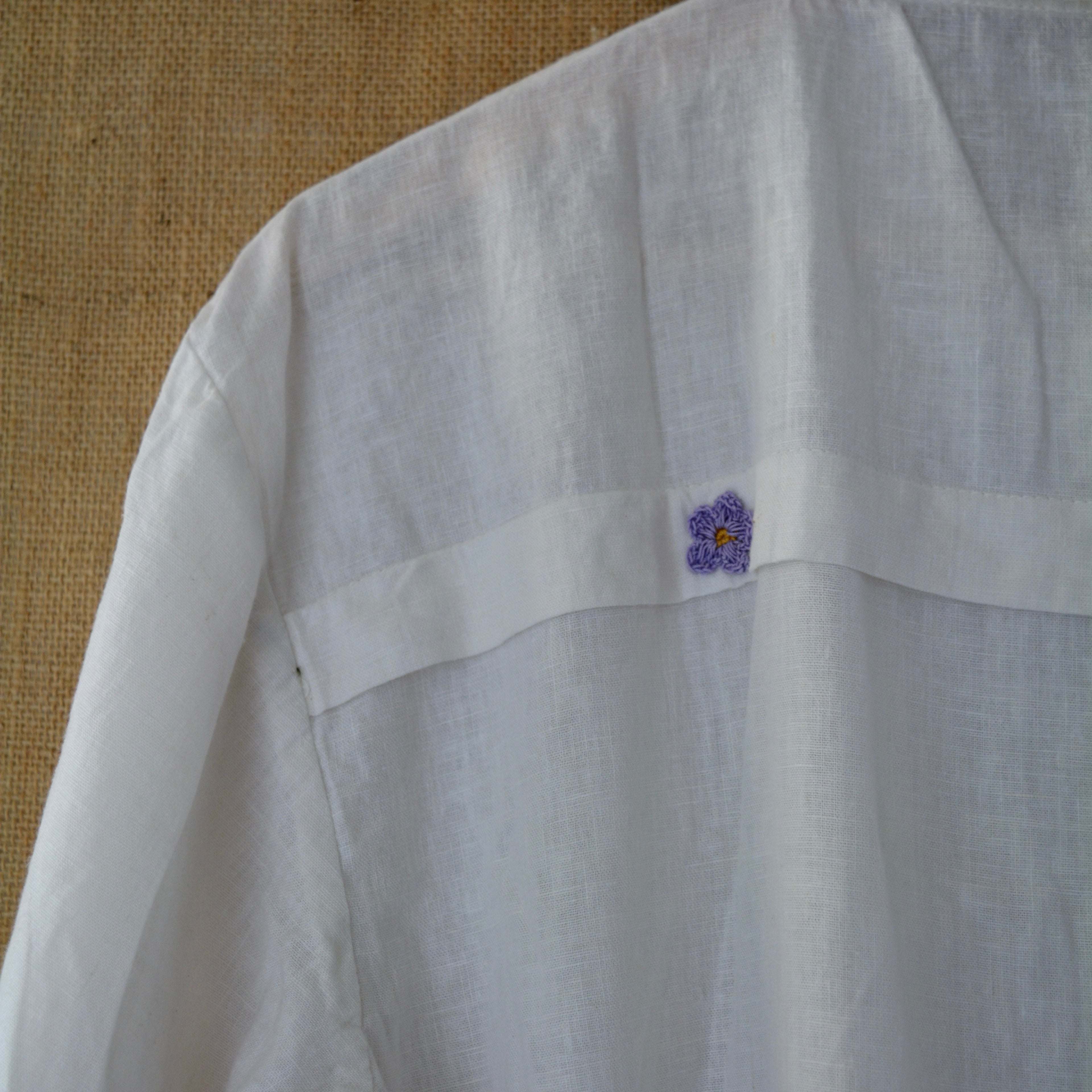 White Serene Stich Linen Shirt by Ikriit'm with Linen at Kamakhyaa for sustainable fashion