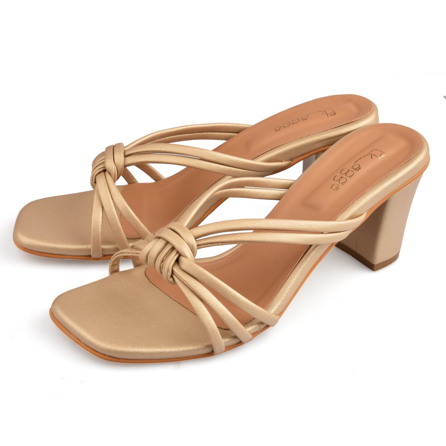 Knot Gold Heels by Ek Agga with Gold, heels, Knot at Kamakhyaa for sustainable fashion