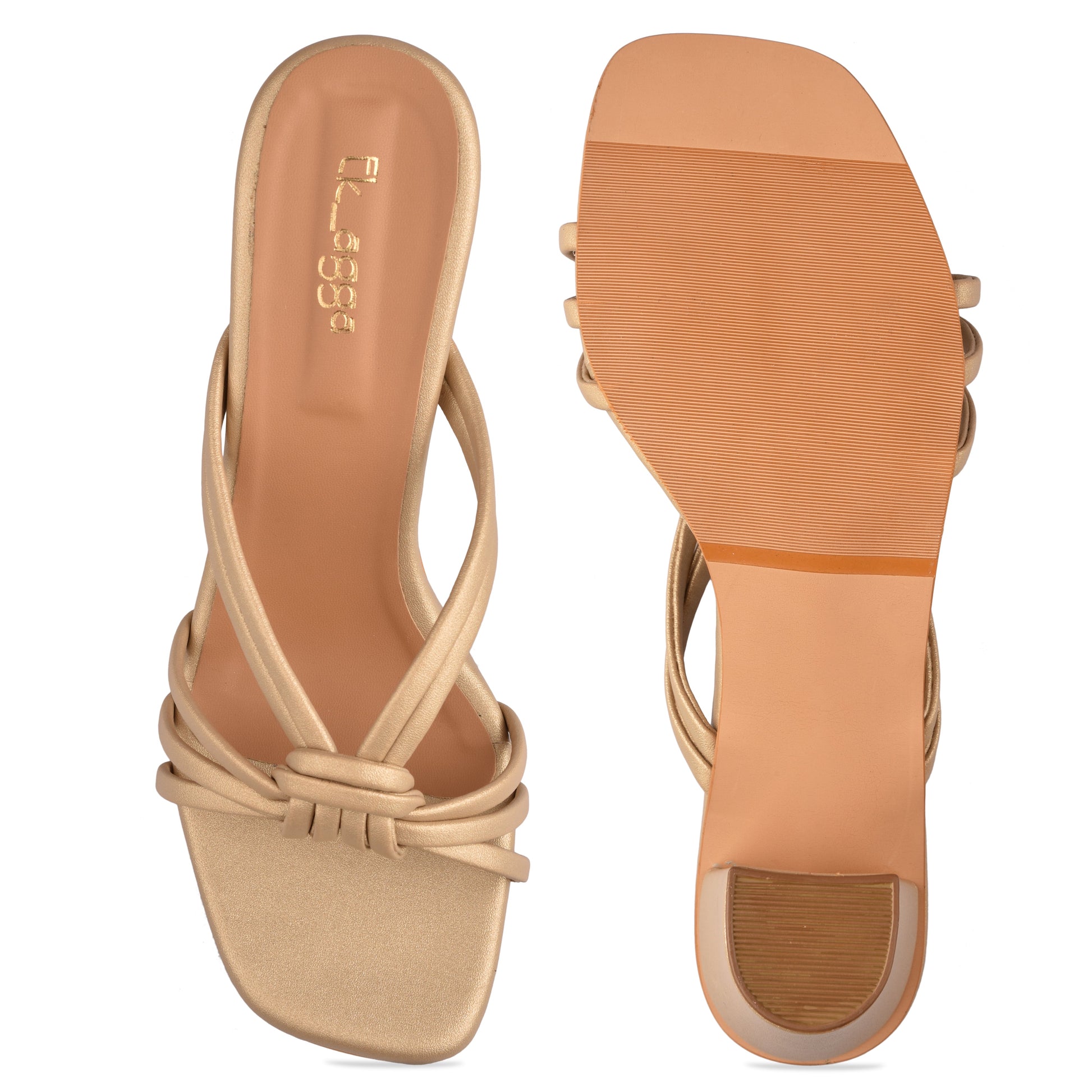 Knot Gold Heels by Ek Agga with Gold, heels, Knot at Kamakhyaa for sustainable fashion