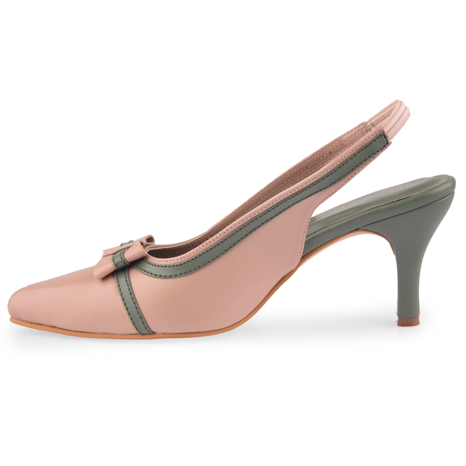 Peach Bow Heels by Ek Agga with Heels at Kamakhyaa for sustainable fashion