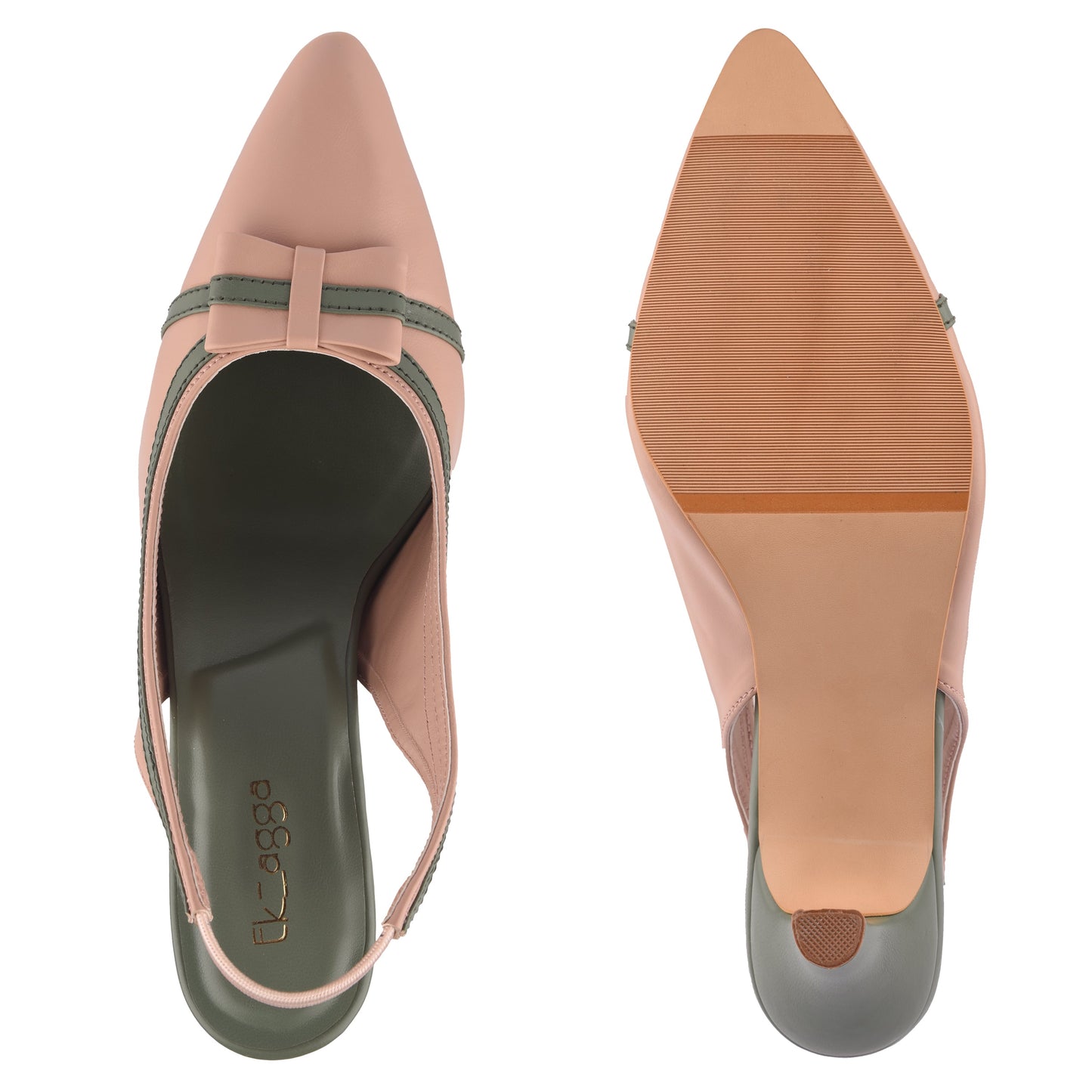 Peach Bow Heels by Ek Agga with Heels at Kamakhyaa for sustainable fashion