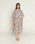 Escher Co-Ord Shirt With Skirt by Rias Jaipur with Bhram, Casual Wear, Linen Tencil, Linen Tenssil Regular Fit Casual Multicolor Top skirt sets Bhram, Regular Fit at Kamakhyaa for sustainable fashion