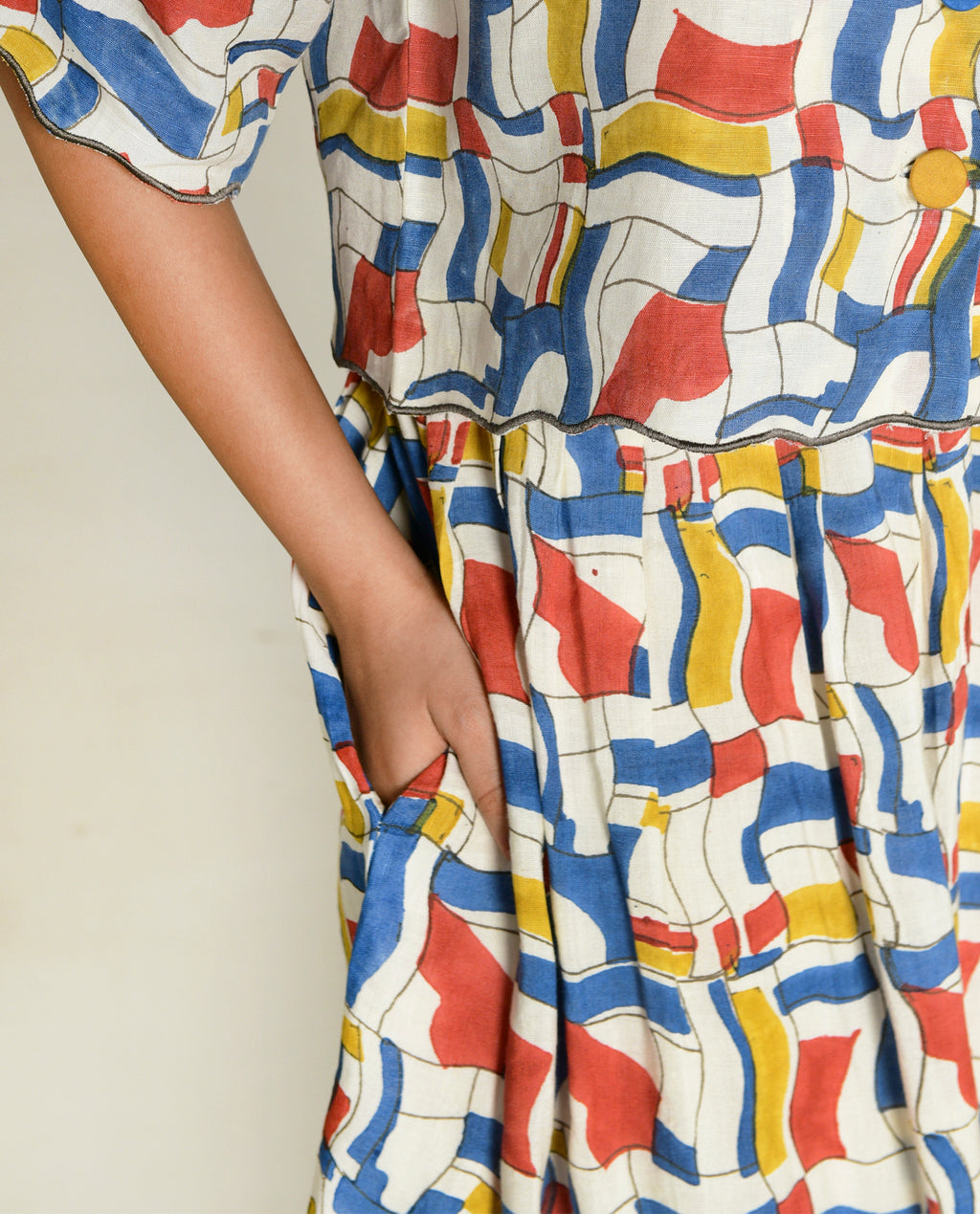 Escher Skirt by Rias Jaipur with Bhram, Casual Wear, Linen Tencil, Linen Tenssil Regular Fit Casual Multicolor Skirts Bhram, Regular Fit at Kamakhyaa for sustainable fashion