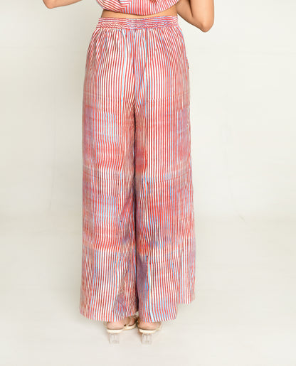 Plosky Cloud Wide Leg Pant by Rias Jaipur with Bhram, Casual Wear, Cotton Bemberg Regular Fit Casual Wear Multicolor Pants Bhram at Kamakhyaa for sustainable fashion