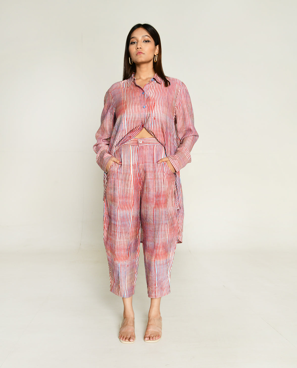 Plosky Cloud Culottes Pant by Rias Jaipur with Bhram, Casual Wear, Cotton Bemberg Regular Fit Casual Wear Multicolor Pants Bhram at Kamakhyaa for sustainable fashion