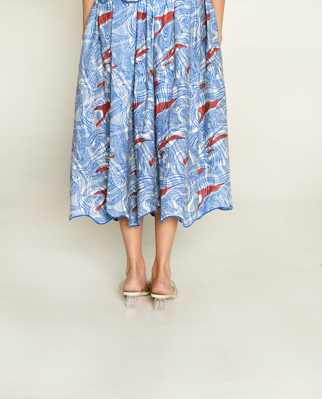 Ponzo Top With Skirt by Rias Jaipur with Bhram, Casual Wear, Cotton Bemberg Regular Fit Casual Wear Multicolor Top skirt sets Bhram at Kamakhyaa for sustainable fashion