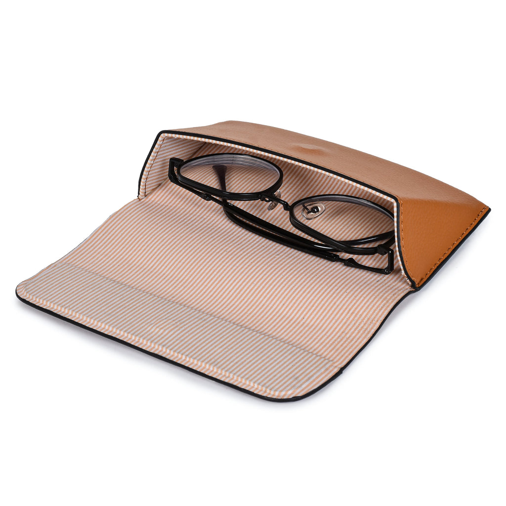 Handcrafted, Vegan Leather Eyewear Case - Tan by Green Hermitage with Accents & Accessories, Corporate Products & Travel Accessories by Green Hermitage at Kamakhyaa for sustainable fashion