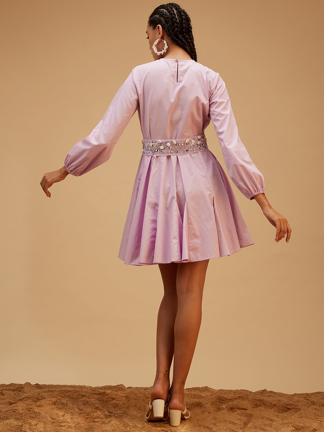 Fragrant Lilac Dress by Bohobi with Large, Medium, no lining, Small, X-Large, X-Small at Kamakhyaa for sustainable fashion