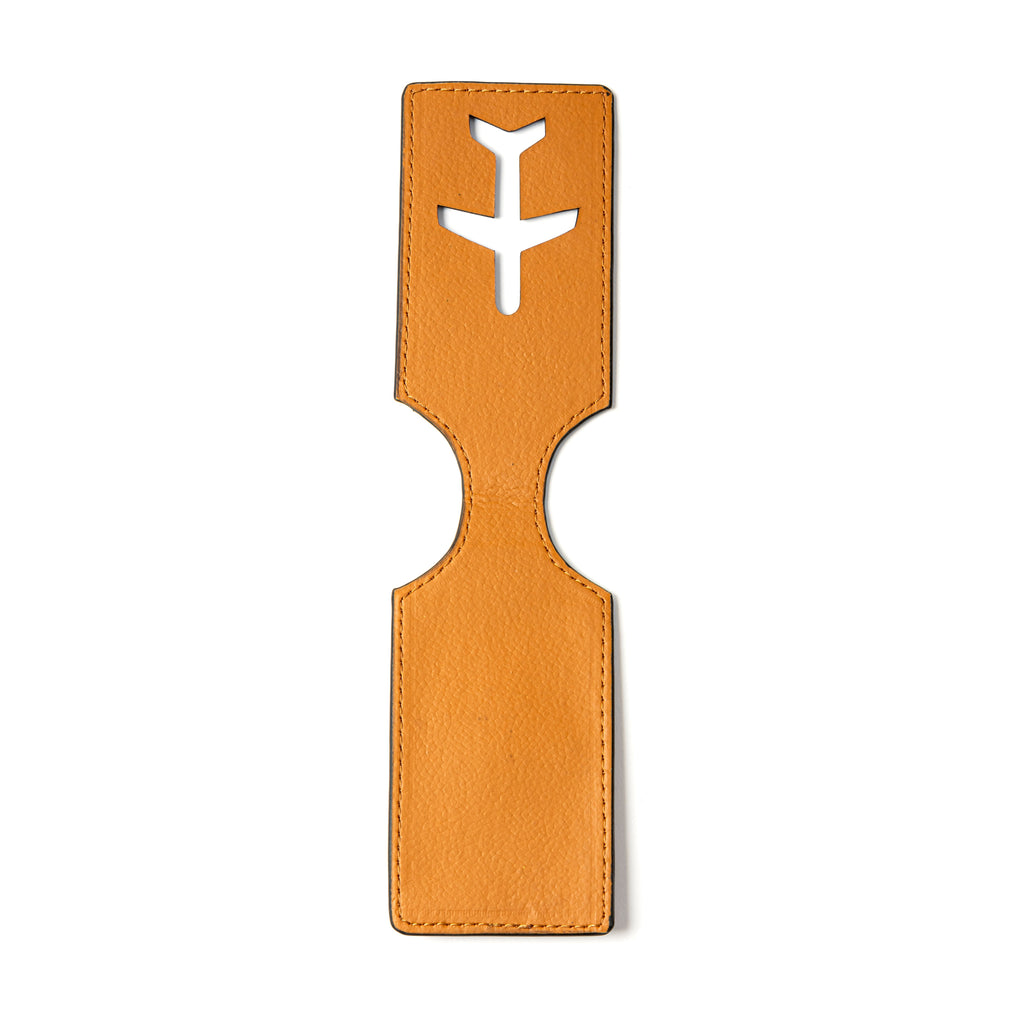 Airplane Vegan Leather Travel Tag - Tan Matt by Green Hermitage with Accents & Accessories, Corporate Products & Travel Accessories by Green Hermitage at Kamakhyaa for sustainable fashion