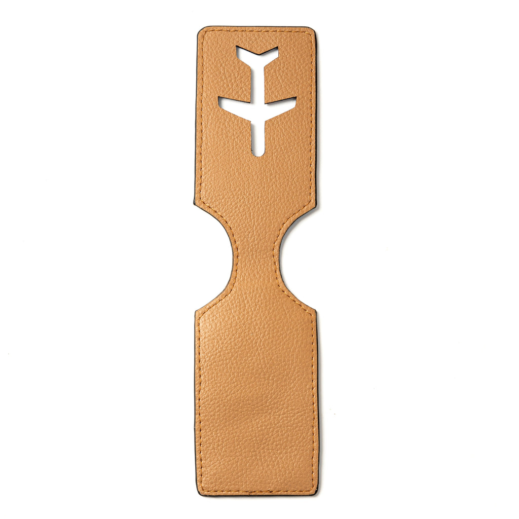 Airplane Vegan Leather Travel Tag - Caramel by Green Hermitage with Accents & Accessories, Corporate Products & Travel Accessories by Green Hermitage at Kamakhyaa for sustainable fashion