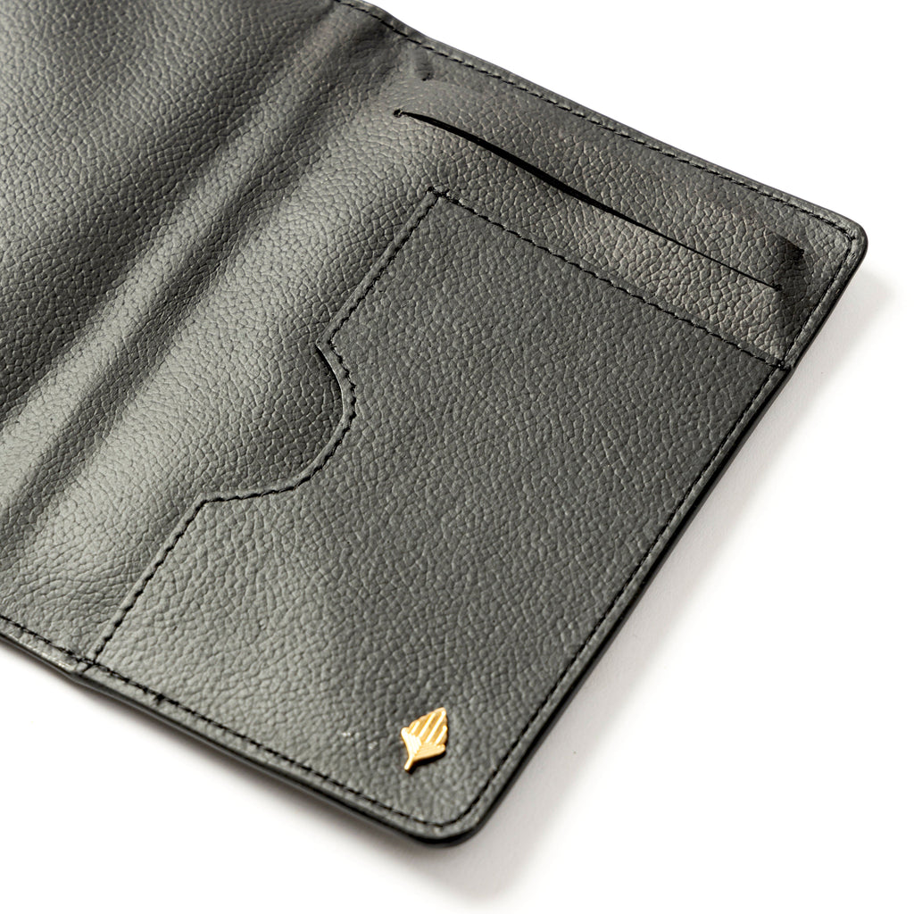 Sustainable Vegan Leather Passport Holder - Black by Green Hermitage with Accents & Accessories, Corporate Products & Travel Accessories by Green Hermitage at Kamakhyaa for sustainable fashion