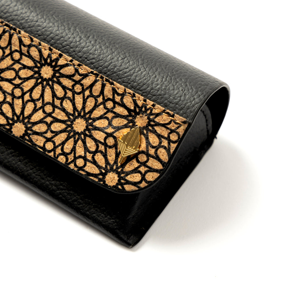 Handcrafted, Vegan Plant Leather Eyewear Case - Black by Green Hermitage with Accents & Accessories, Corporate Products & Travel Accessories by Green Hermitage at Kamakhyaa for sustainable fashion