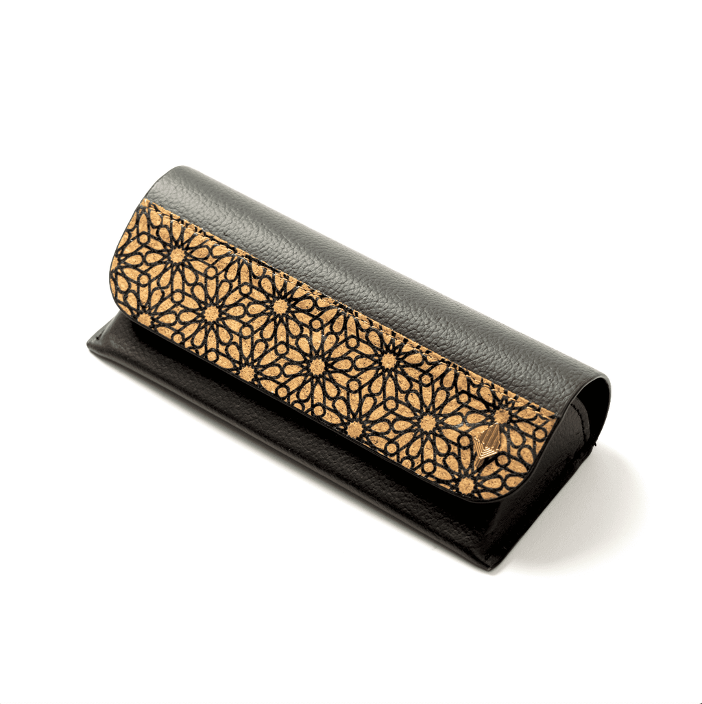 Handcrafted, Vegan Plant Leather Eyewear Case - Black by Green Hermitage with Accents & Accessories, Corporate Products & Travel Accessories by Green Hermitage at Kamakhyaa for sustainable fashion