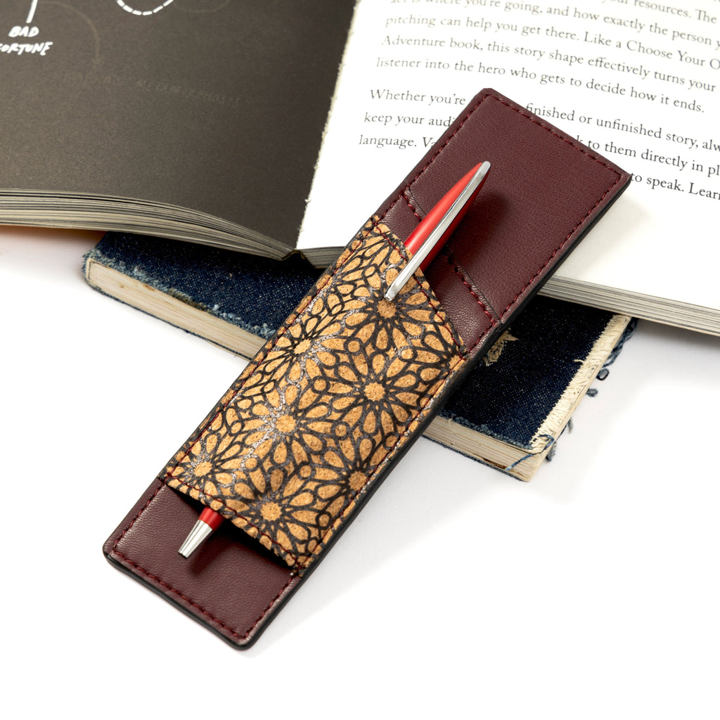 Handcrafted, Vegan Leather Pen Holder - Maroon by Green Hermitage with Accents & Accessories, Corporate Products & Travel Accessories by Green Hermitage at Kamakhyaa for sustainable fashion