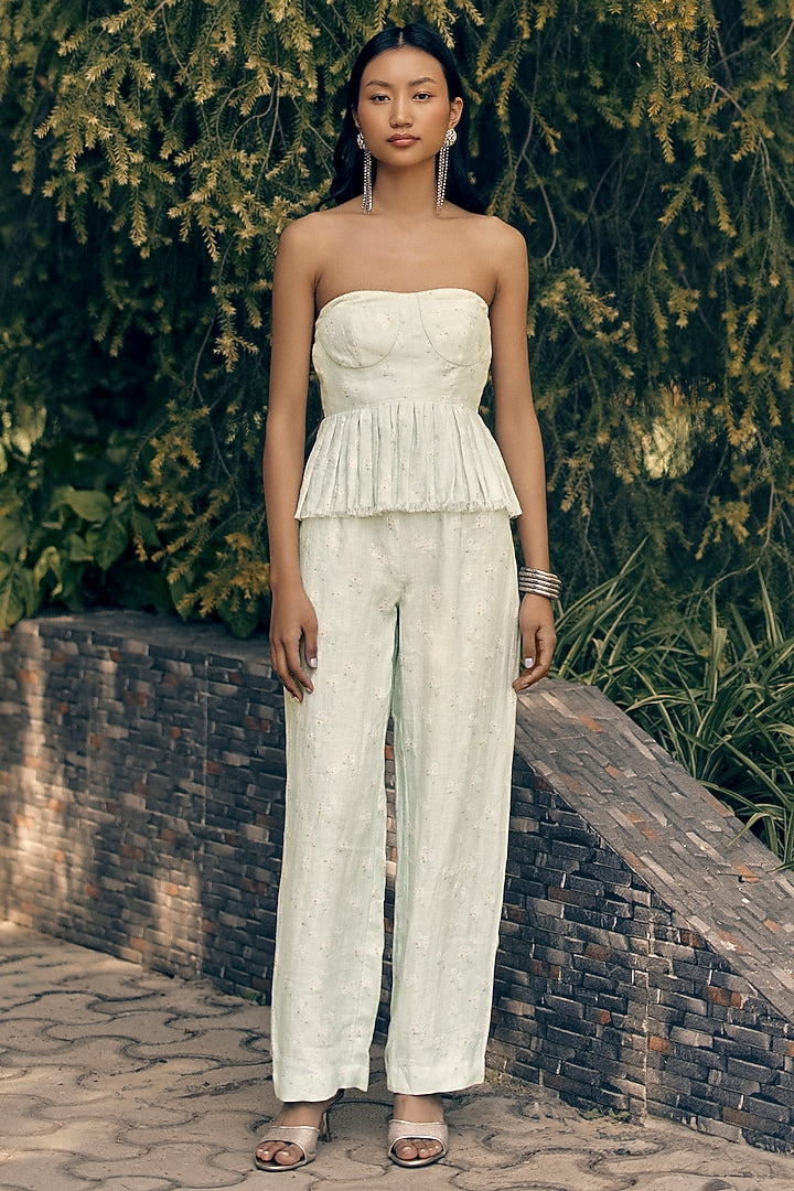 100% Hemp Sage Green Pastel Hemp Co-ord Set by Ewoke with 100% Hemp, hemp dress, Holiday wear, In Her Element, Nostalgia's Thread by Ewoke, Sage Green, sage green coord, sustainable fashion at Kamakhyaa for sustainable fashion