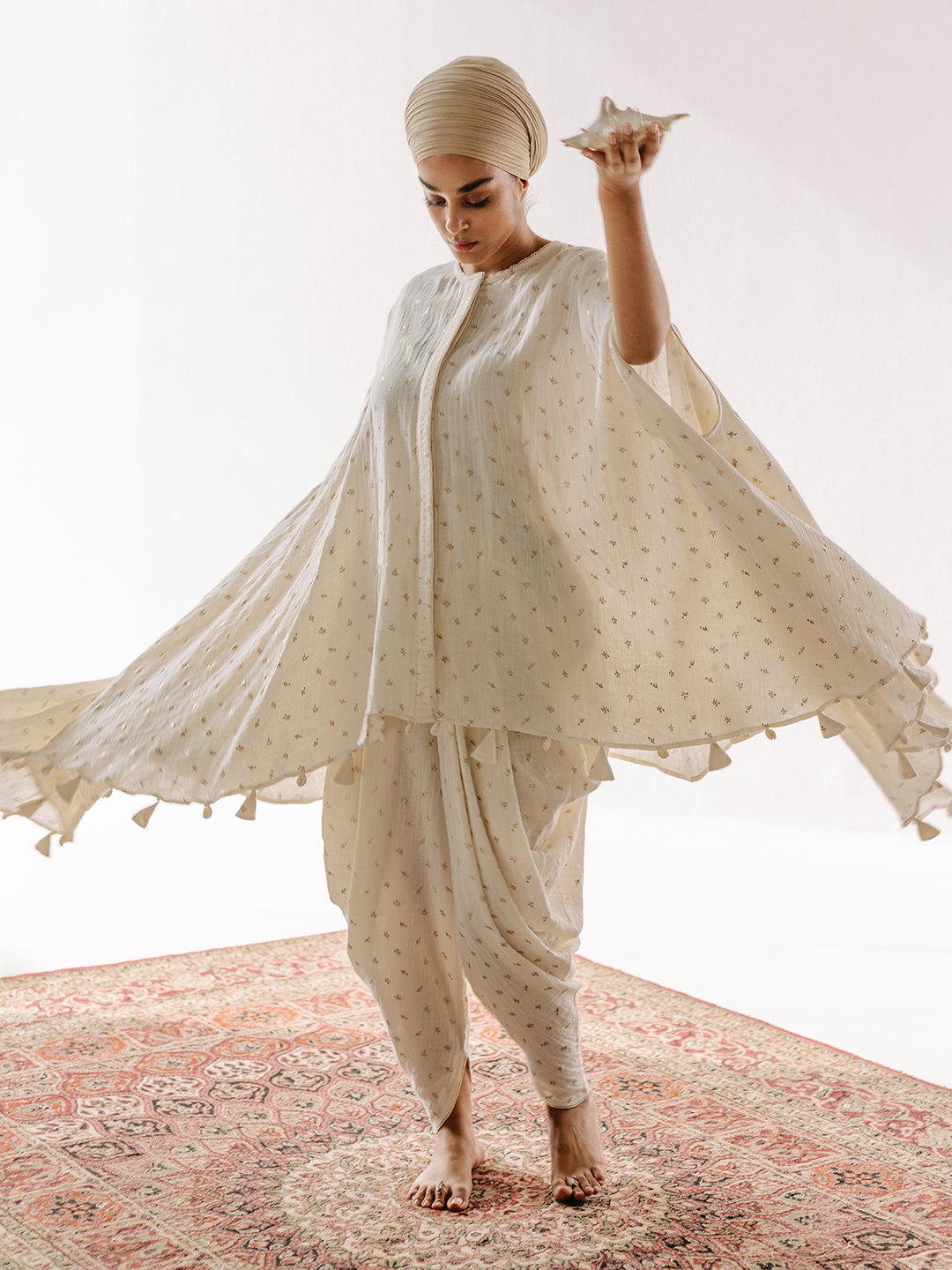 Elira Dhoti Kurta Set by RoohbyRidhimaa with Large, Medium, Small, X-Large, X-Small at Kamakhyaa for sustainable fashion